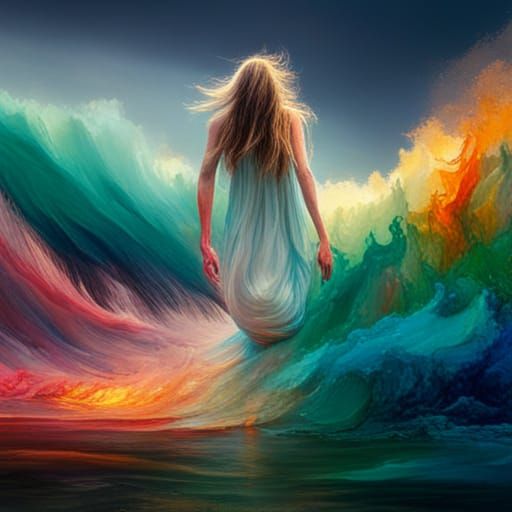 Surreal Ocean of Living Paint