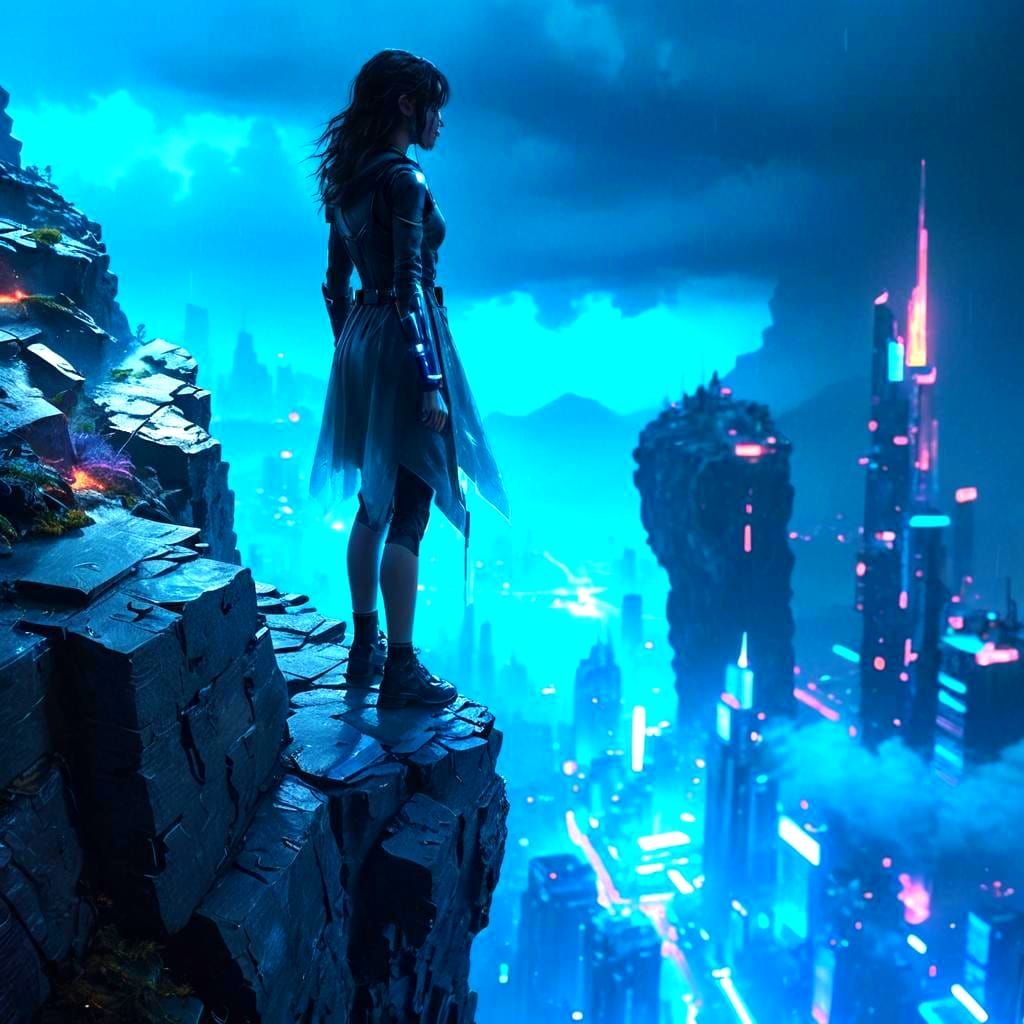 Ultra Detailed Cityscape in Cinematic Stock Photo