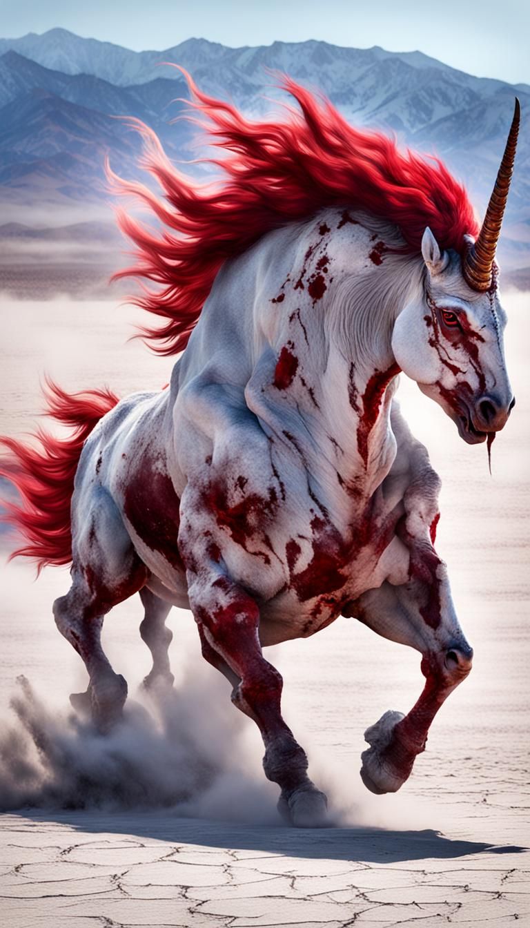 A Unicorn Beast Strolls Through a Desolate Death Valley Land...