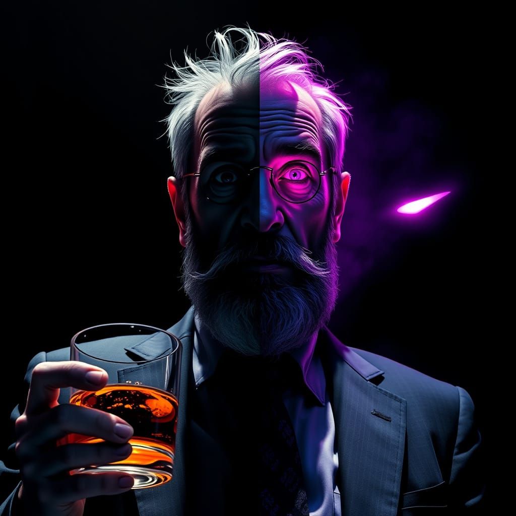 Cyberpunk Godfather in Neon-Lit Shadows