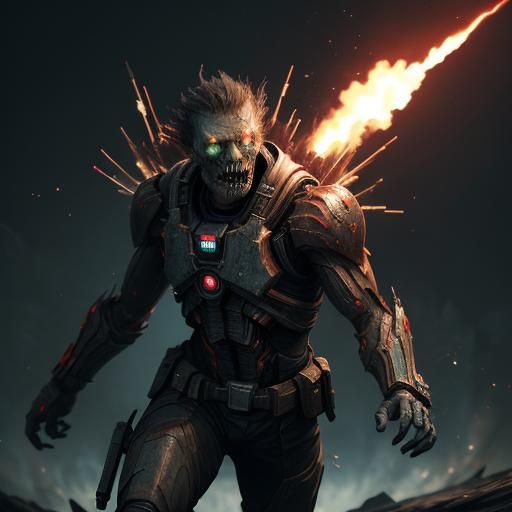 Rocket-Powered Zombie Concept Art in Unreal Engine 5