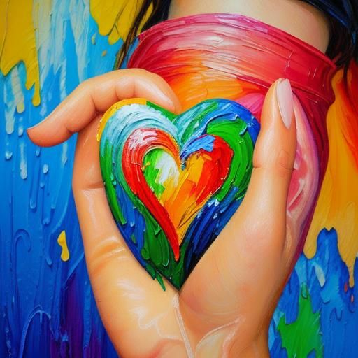 Heart on Sleeve in Expressionist Oil Painting
