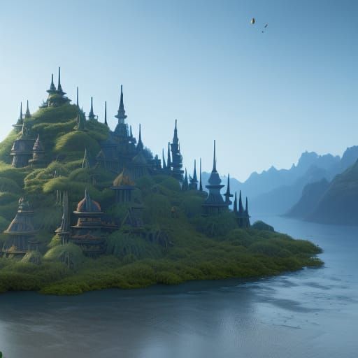 Fantastical Weed-Cat in Detailed Matte Painting