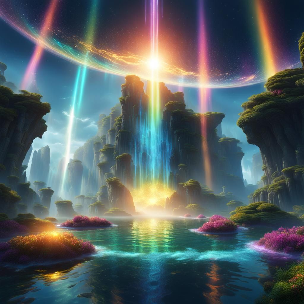 Rainbow Streams of Energy Consciousness in Fantasy Art
