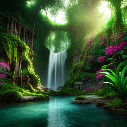 A surreal cenote (water sinkhole common in the Yucatan penin...