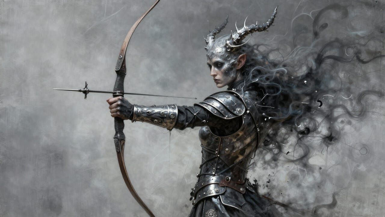 Surreal Bowman in Hypnotic Dreamscape with Metallic Finish