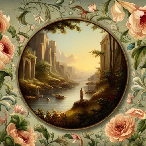 Simple Round Frame Design for Wallpaper