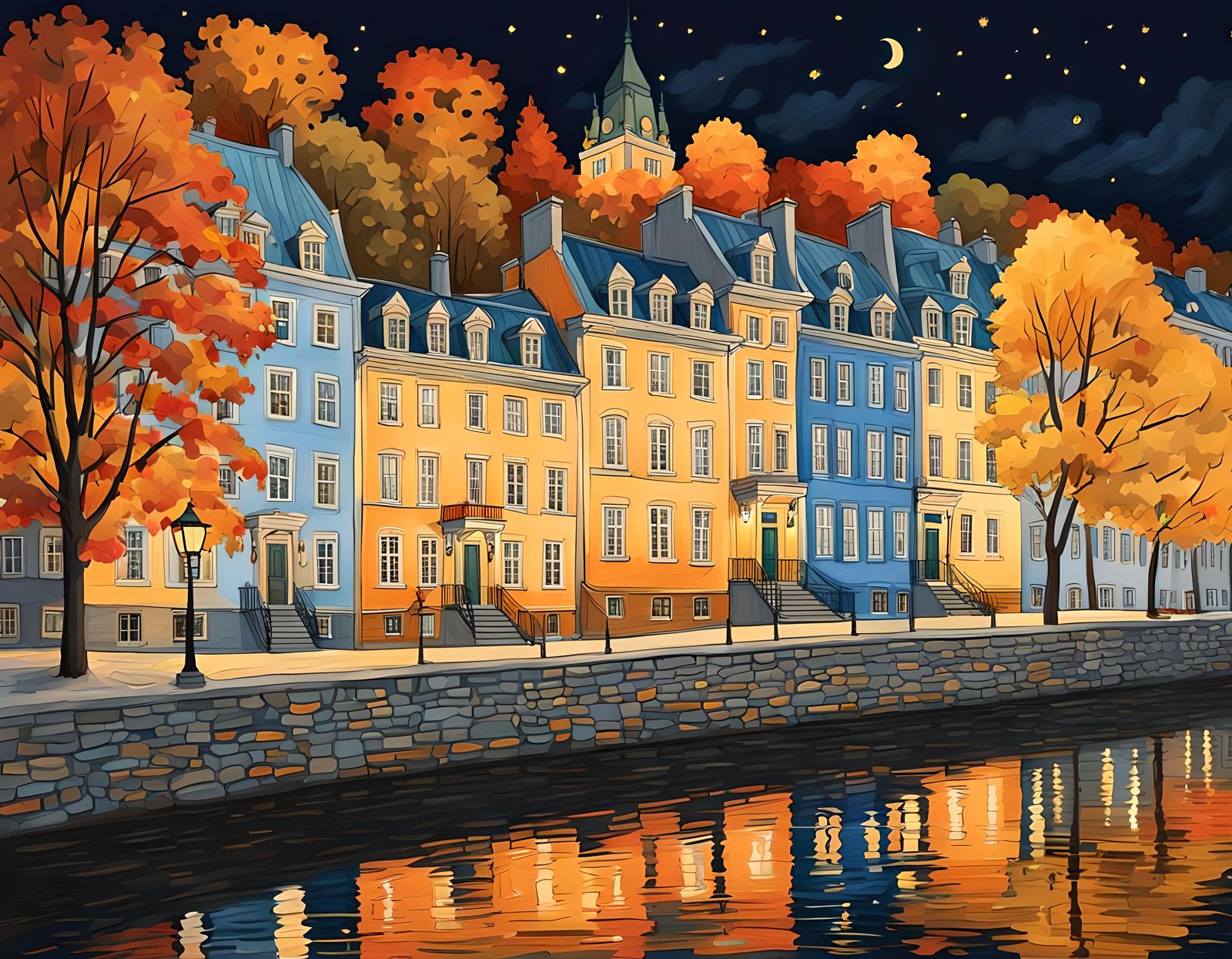 Quebec City Palaces: Gouache Architectural Sketch