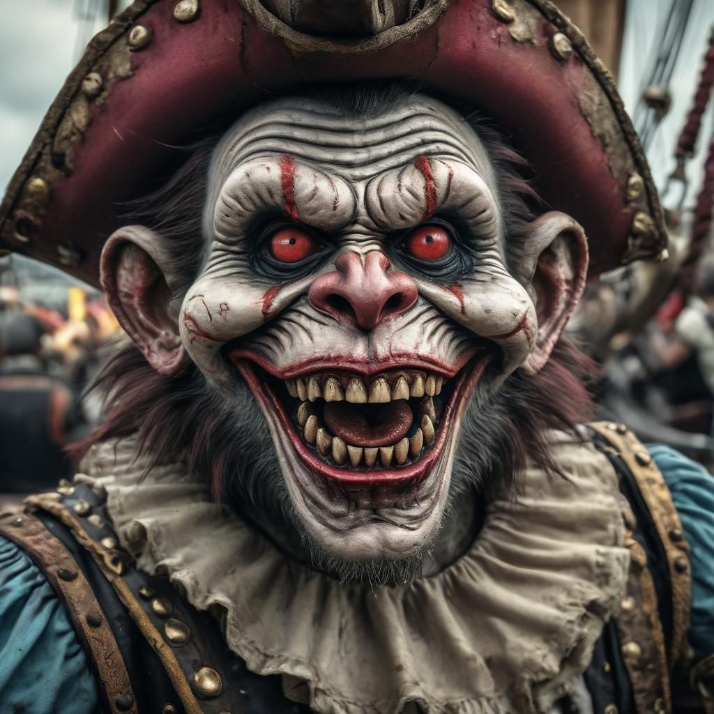 Zombie Monkey Clown Pirates on Spanish Galleon