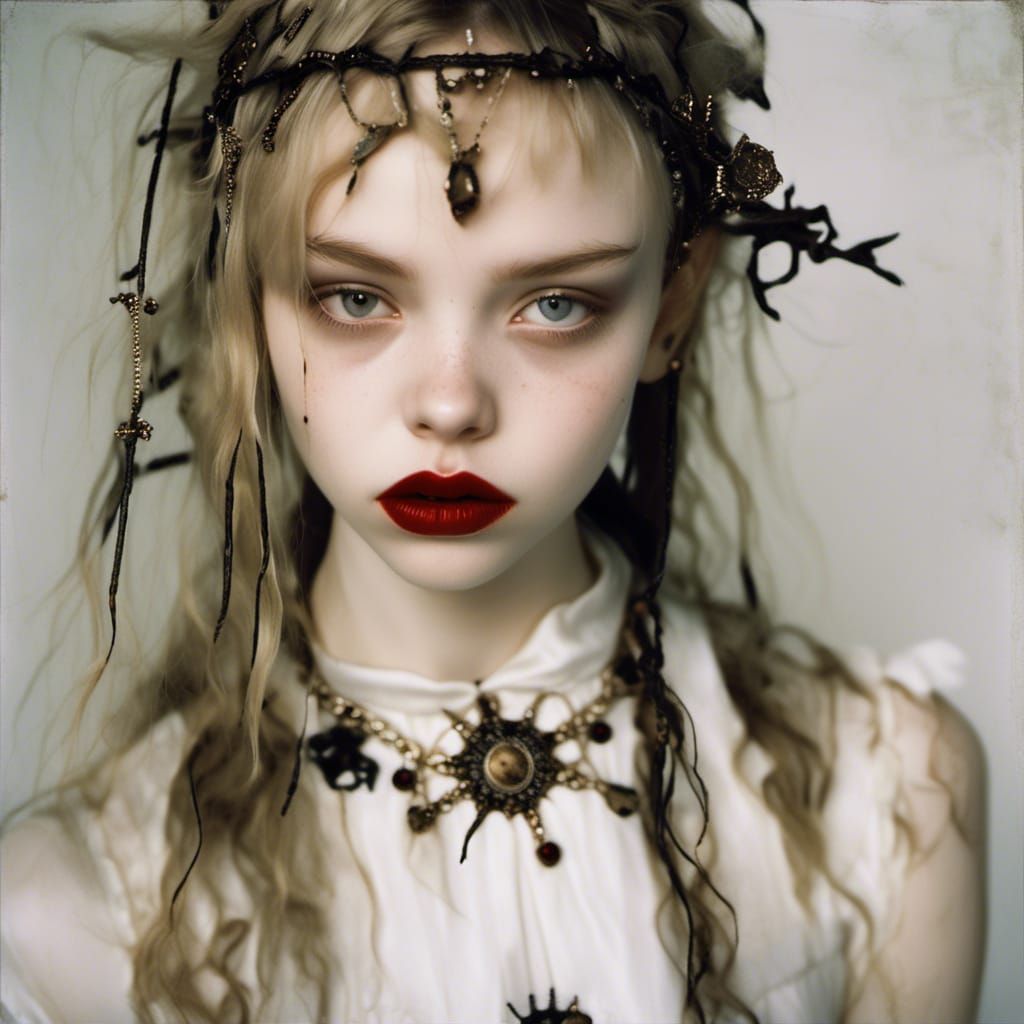 Edgy 90s Grunge Star Portrait in High Contrast