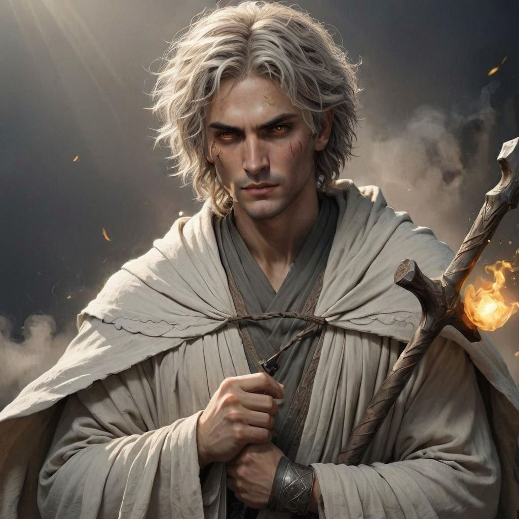 Fallen Aasimar with Hammer in Fantasy Art