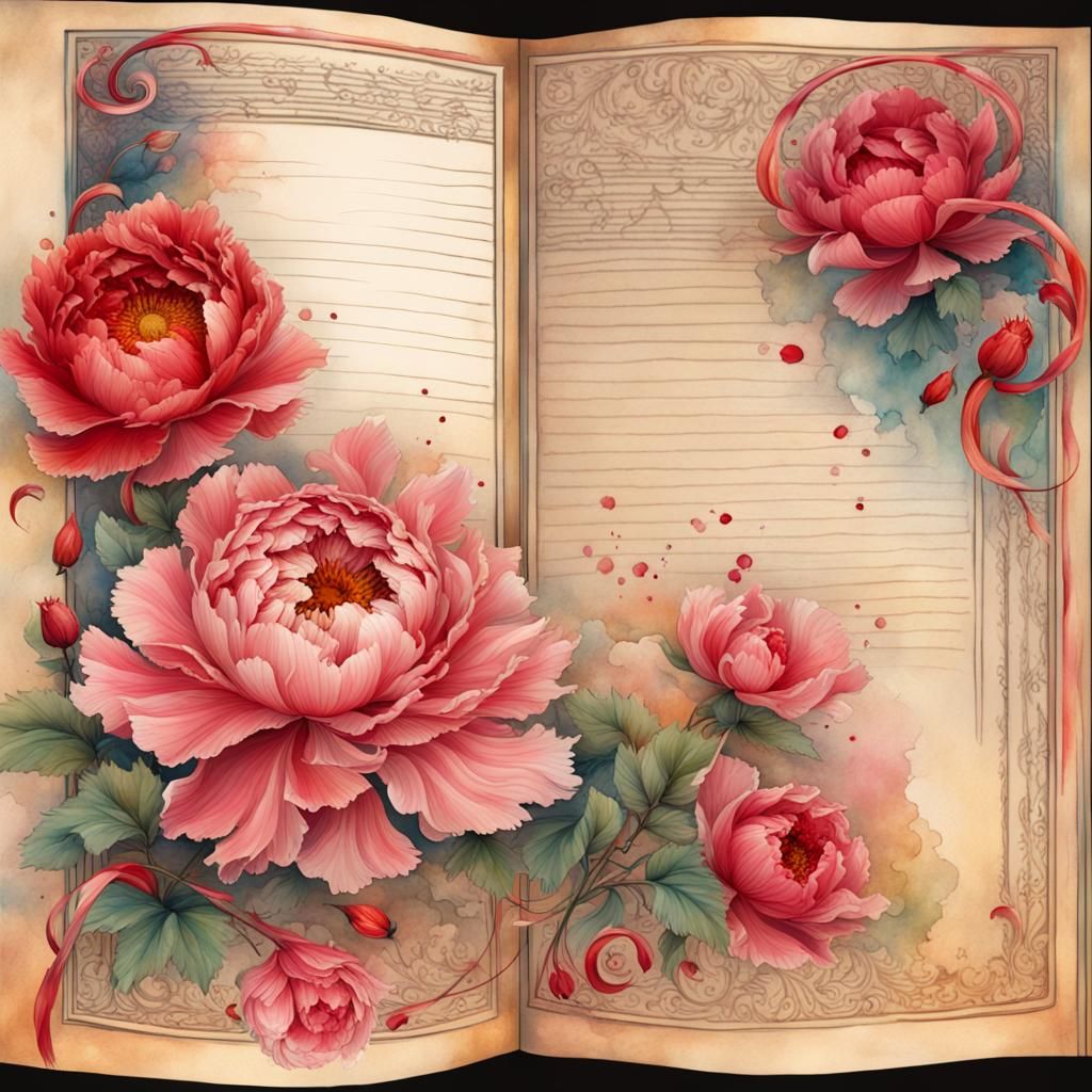 Floral Journal Page with Watercolor Filter