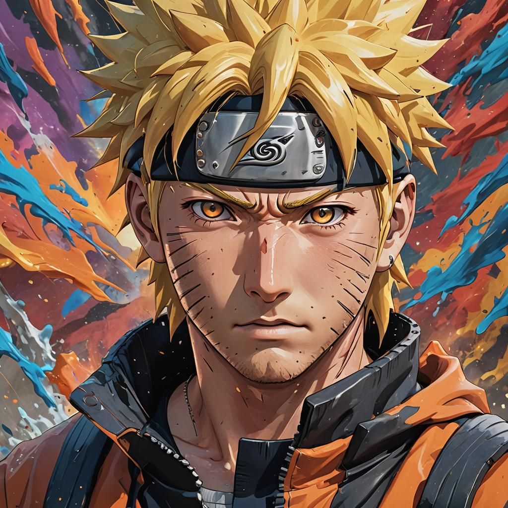 Hyperrealistic Naruto Splash Art Concept