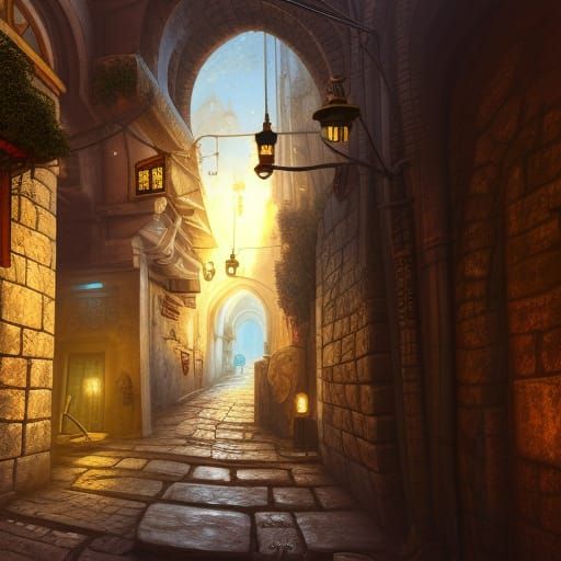 Magical Jerusalem Alleys: Detailed Matte Painting