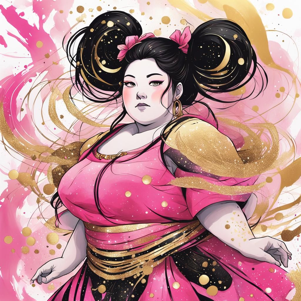 Radiant Anime Fairy in Pink Outfit Illustration