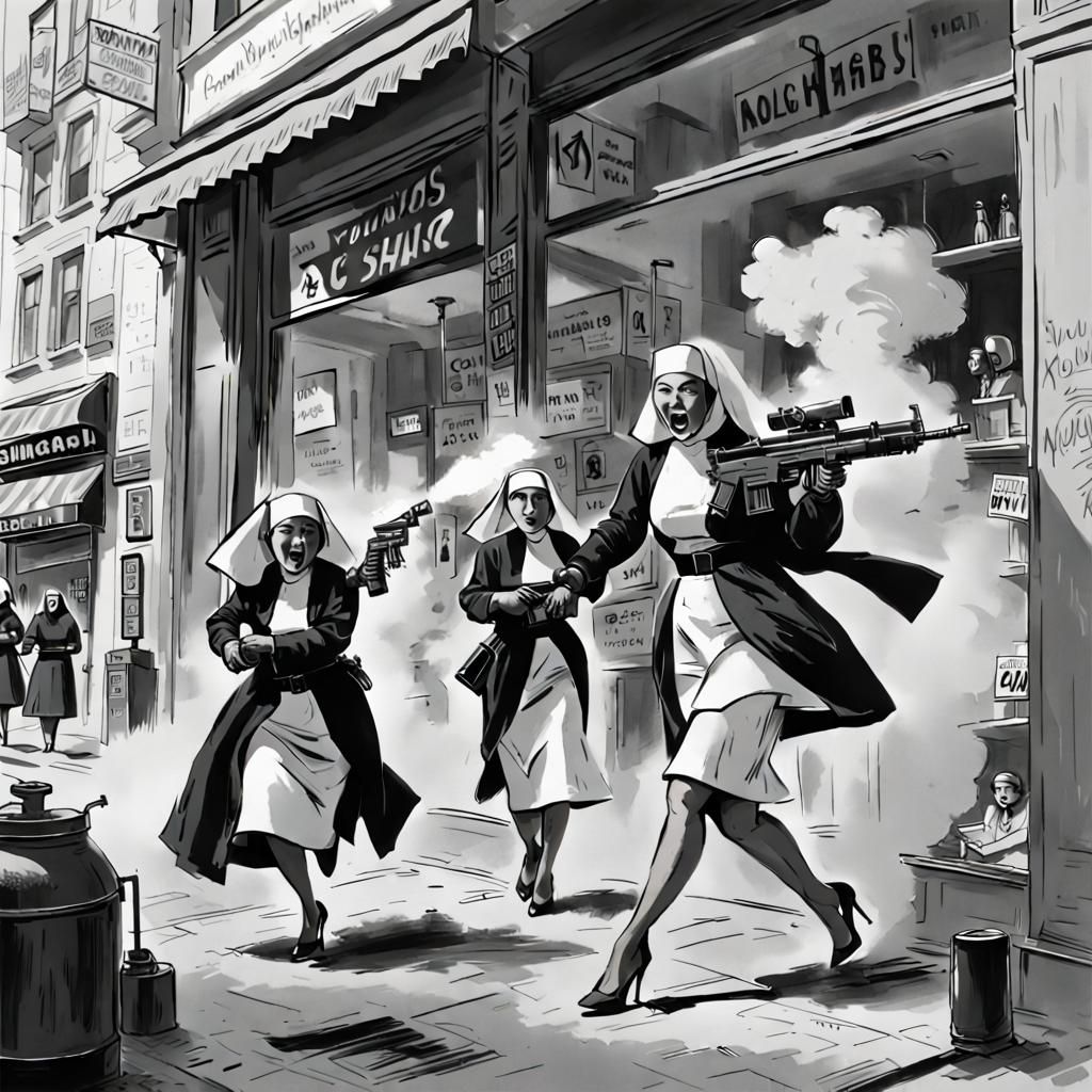 Provocative Nuns Cause Chaos in City Street