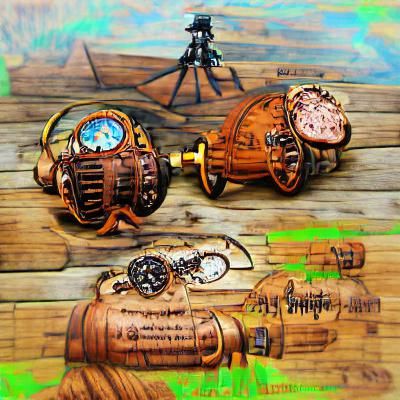 Steampunk Airship with Copper Gears and Retro Tech