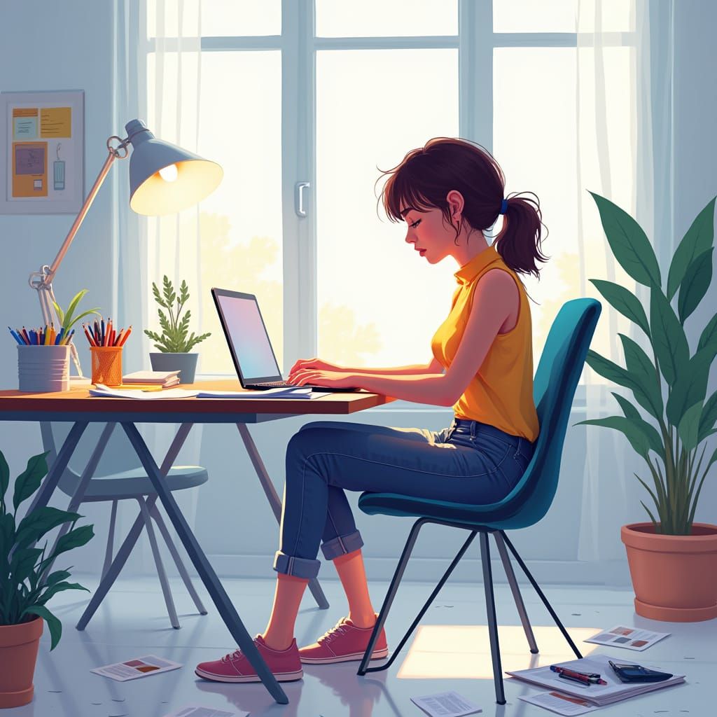 Young Creator in Futuristic Study