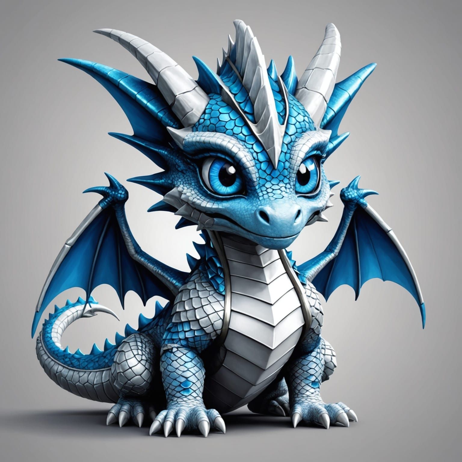 Festive Metallic Blue-Eyes Dragon in Christmas Style