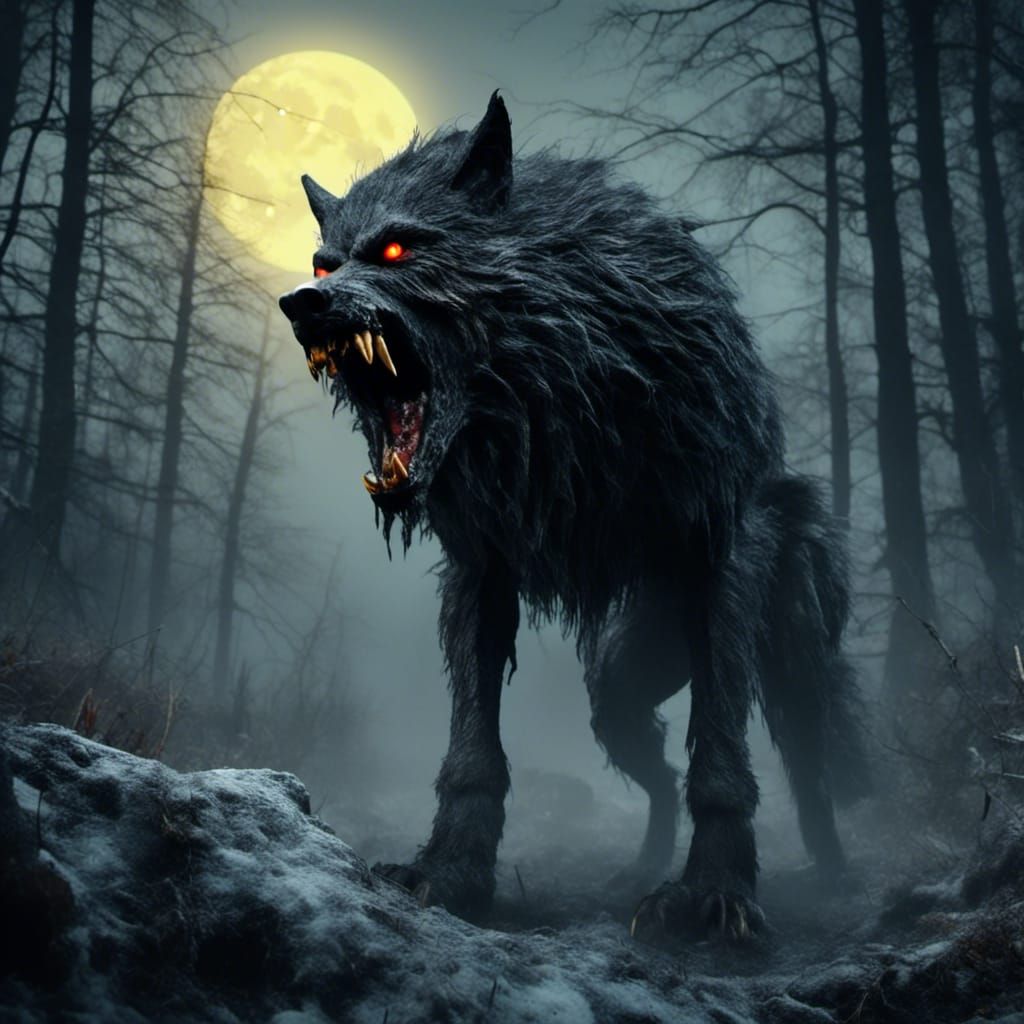 Terrifying Werewolf Howls in Foggy Forest