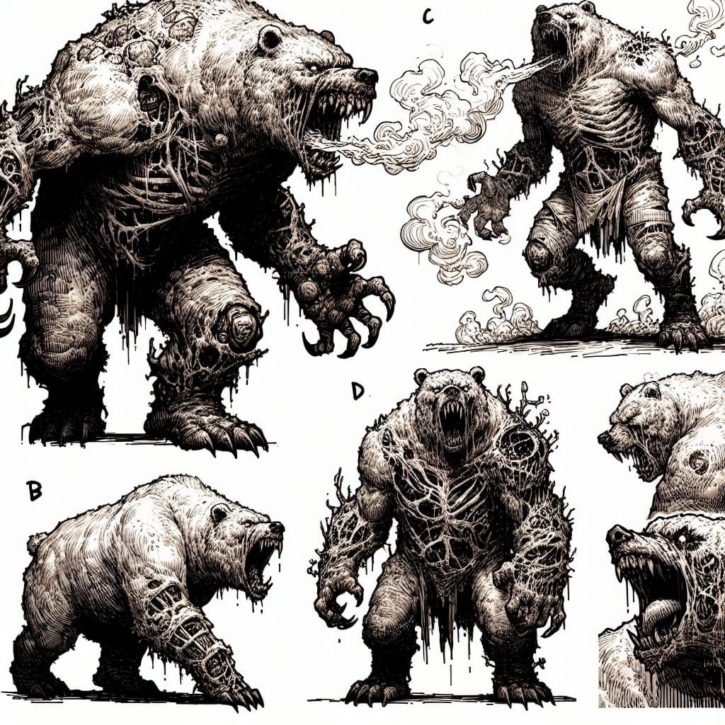 Dark Fantasy Zombie Bearfolk Character Design
