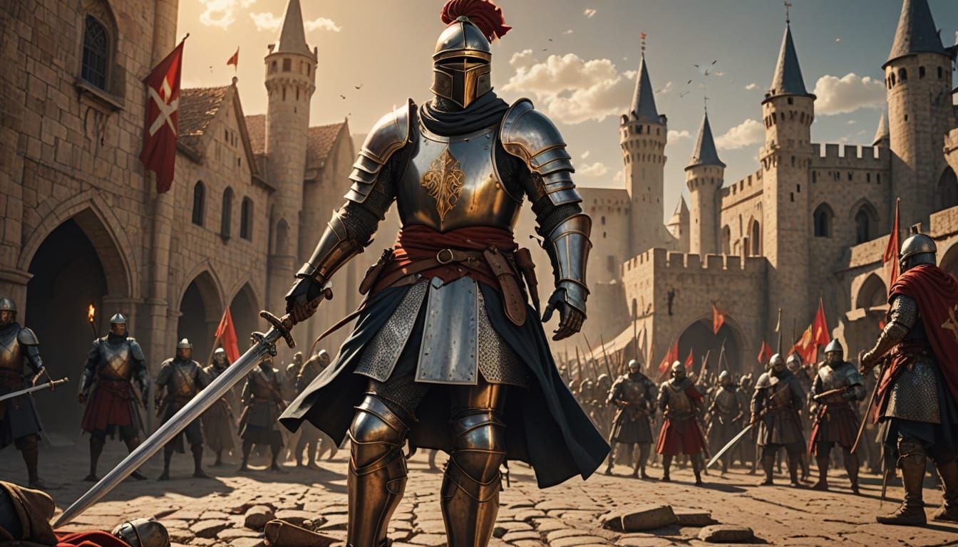 Medieval Knight in Islamic Armor, Digital Matte Painting