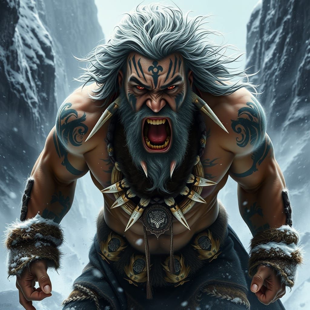 Feral Warrior in Cinematic Hyperrealism