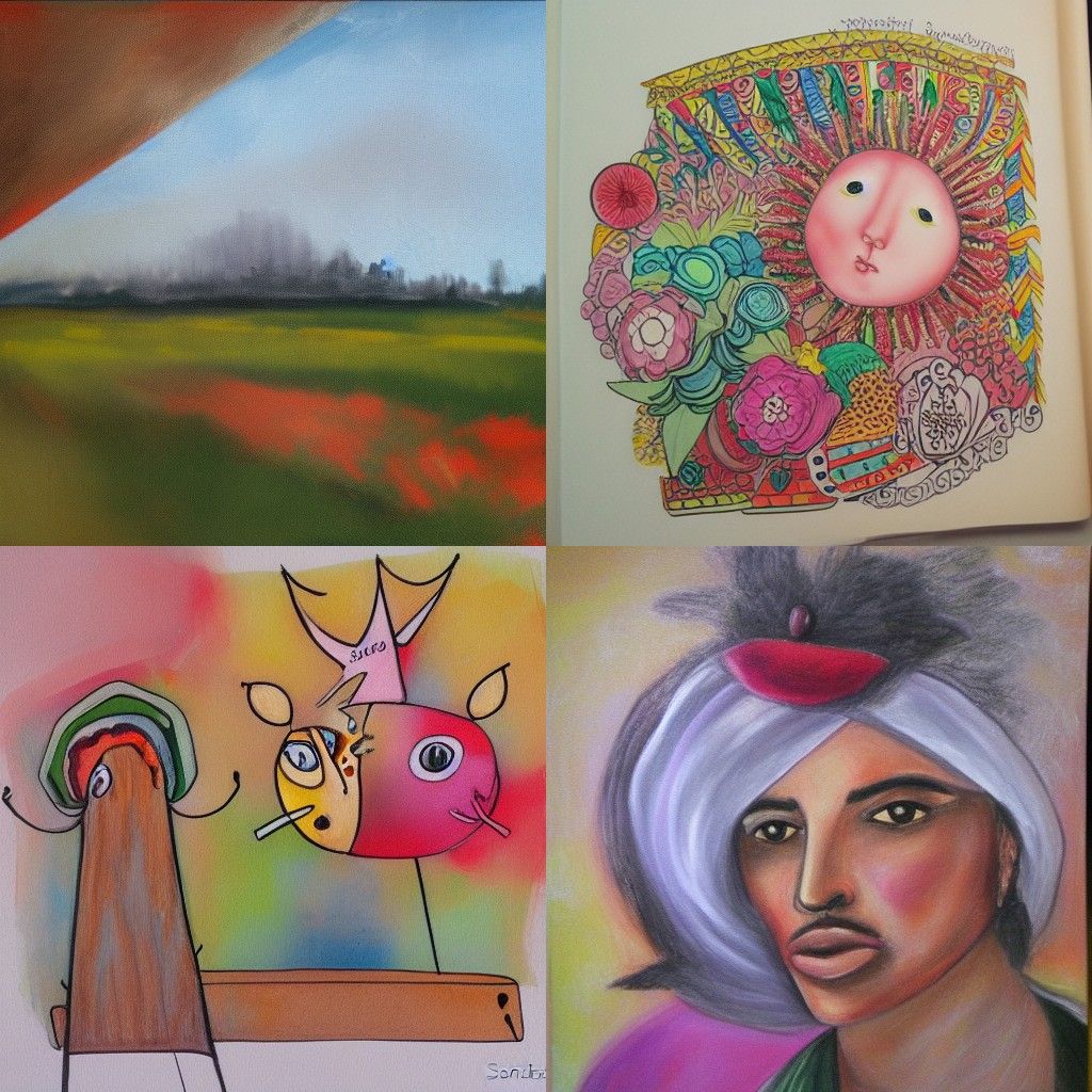 Abstract Expressionist Painting with Bold Brushstrokes