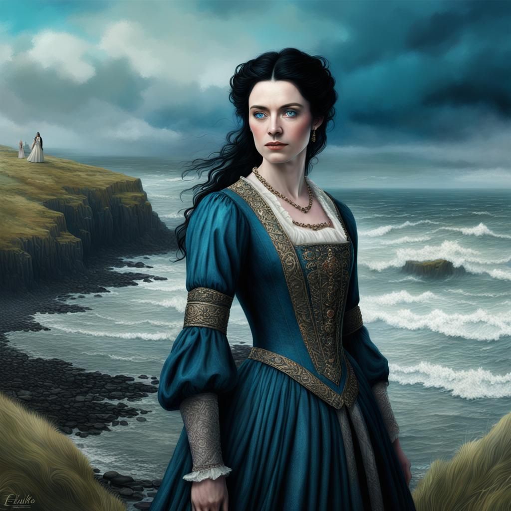 Sixteenth Century Irish Woman on Shoreline