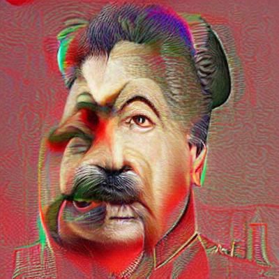 Stylized Portrait of Stalin in Propaganda Art Style