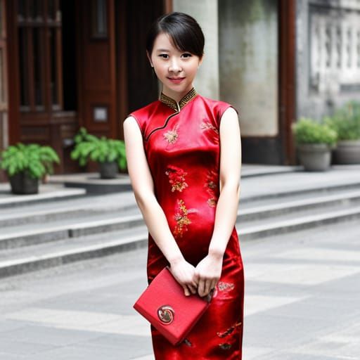 Girl in Qipao: Traditional Chinese Dress