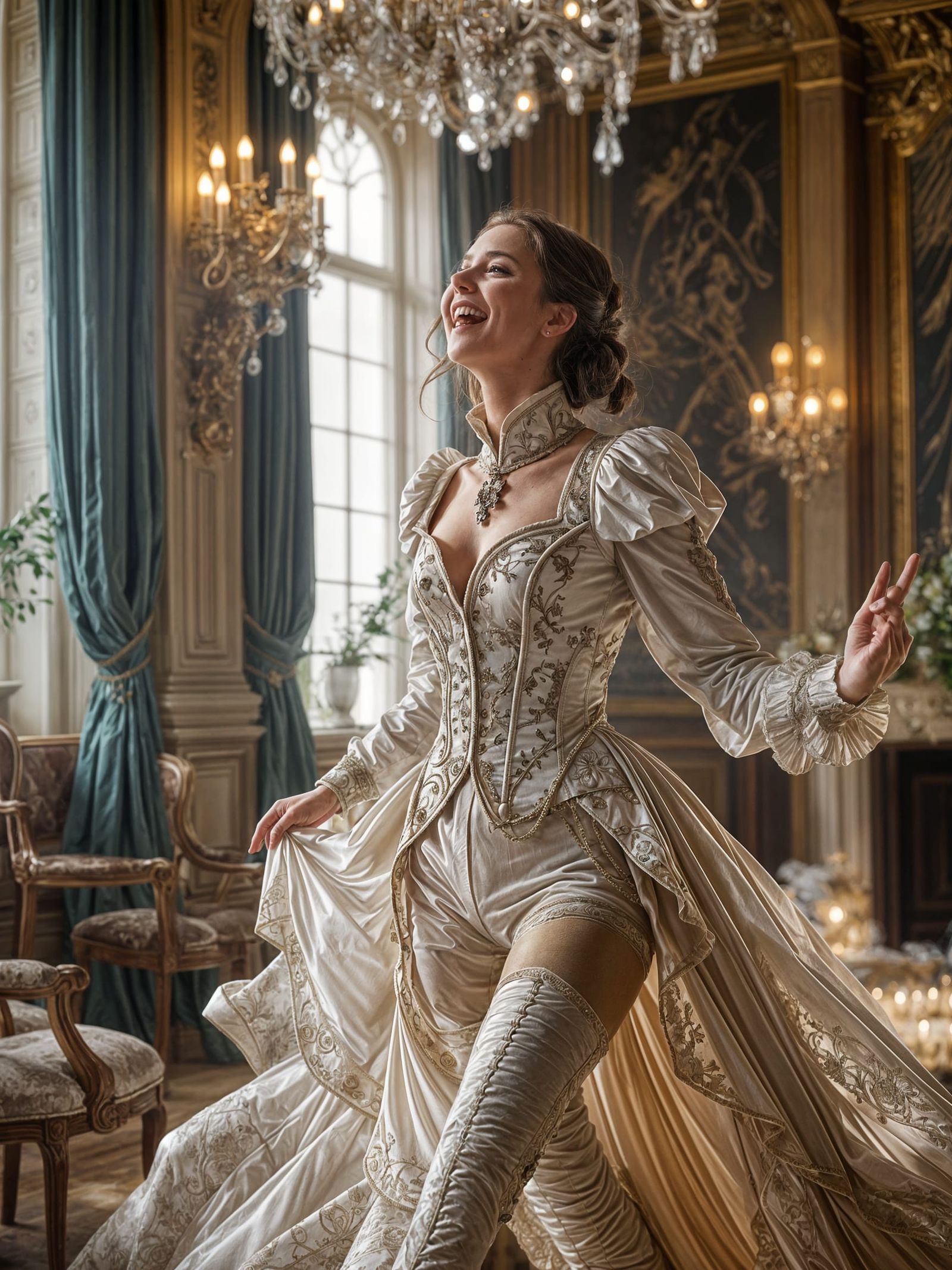 Equestrian Beauty Dances in 18th Century Ballroom