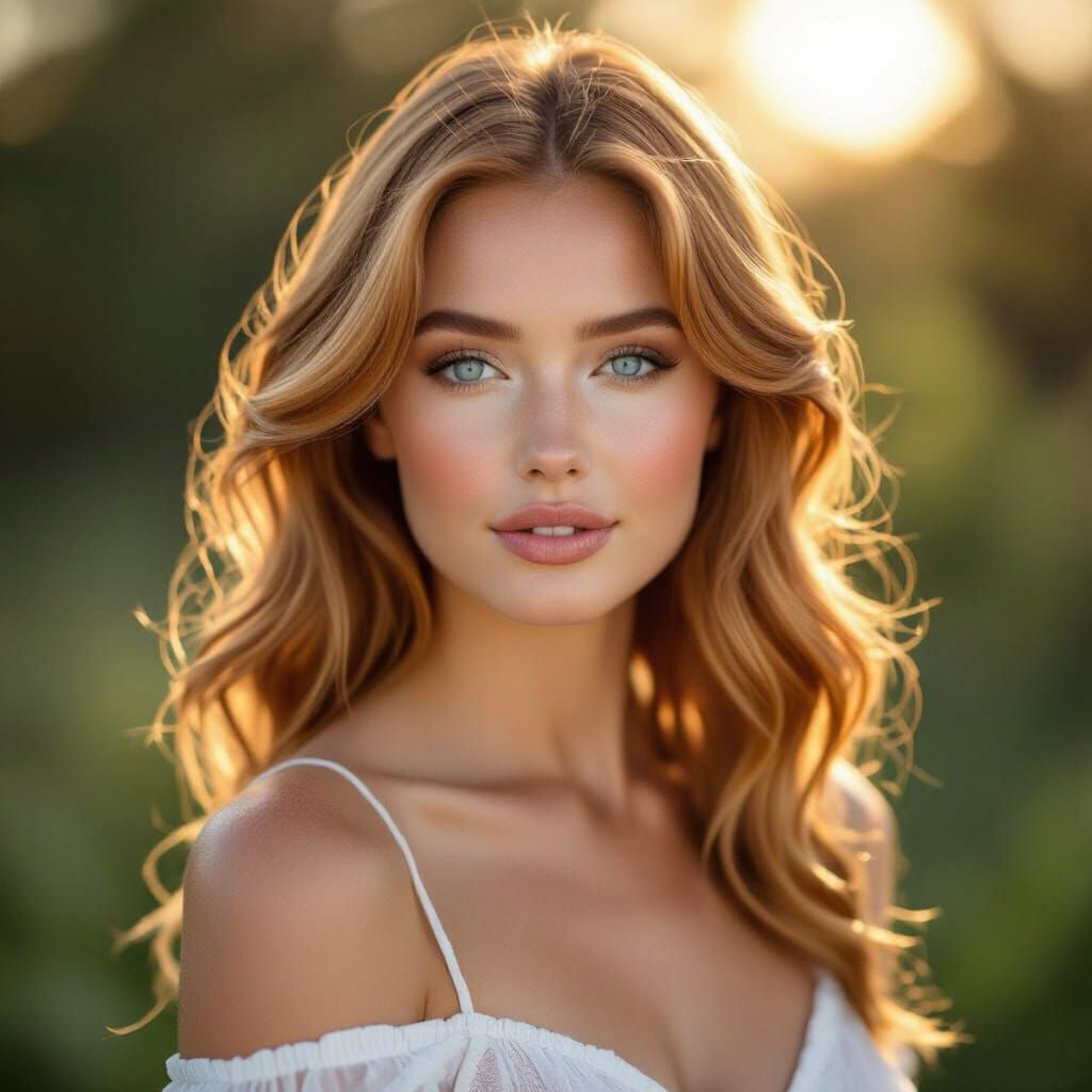 Strawberry Blonde Beauty in Natural Daylight Portrait