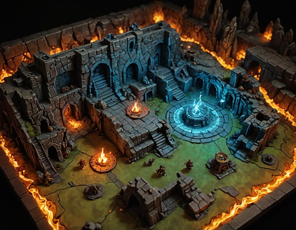 Demonic Cavesystem Battlemap for Dungeons and Dragons