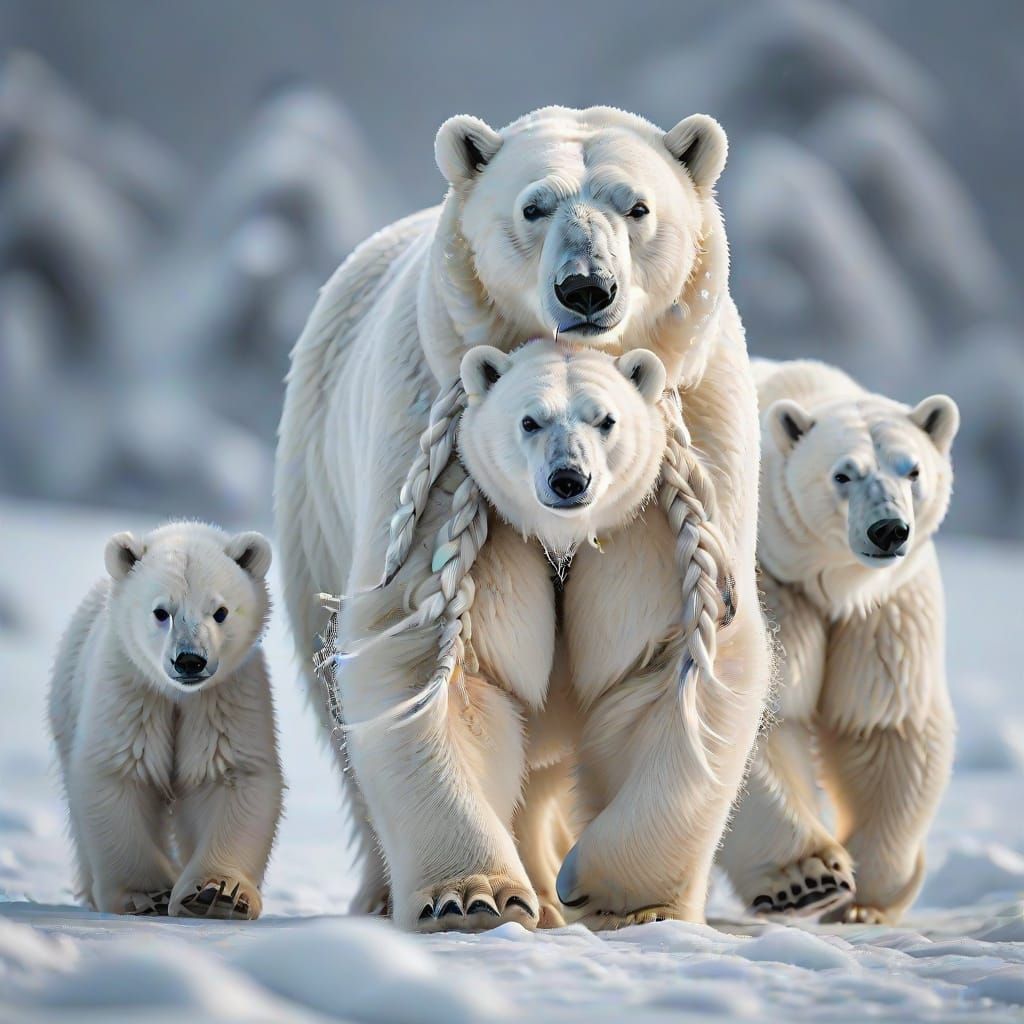 A polar bear mother or kangaroo?