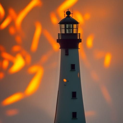 Lighthouse in Burning Sea: Professional Photography