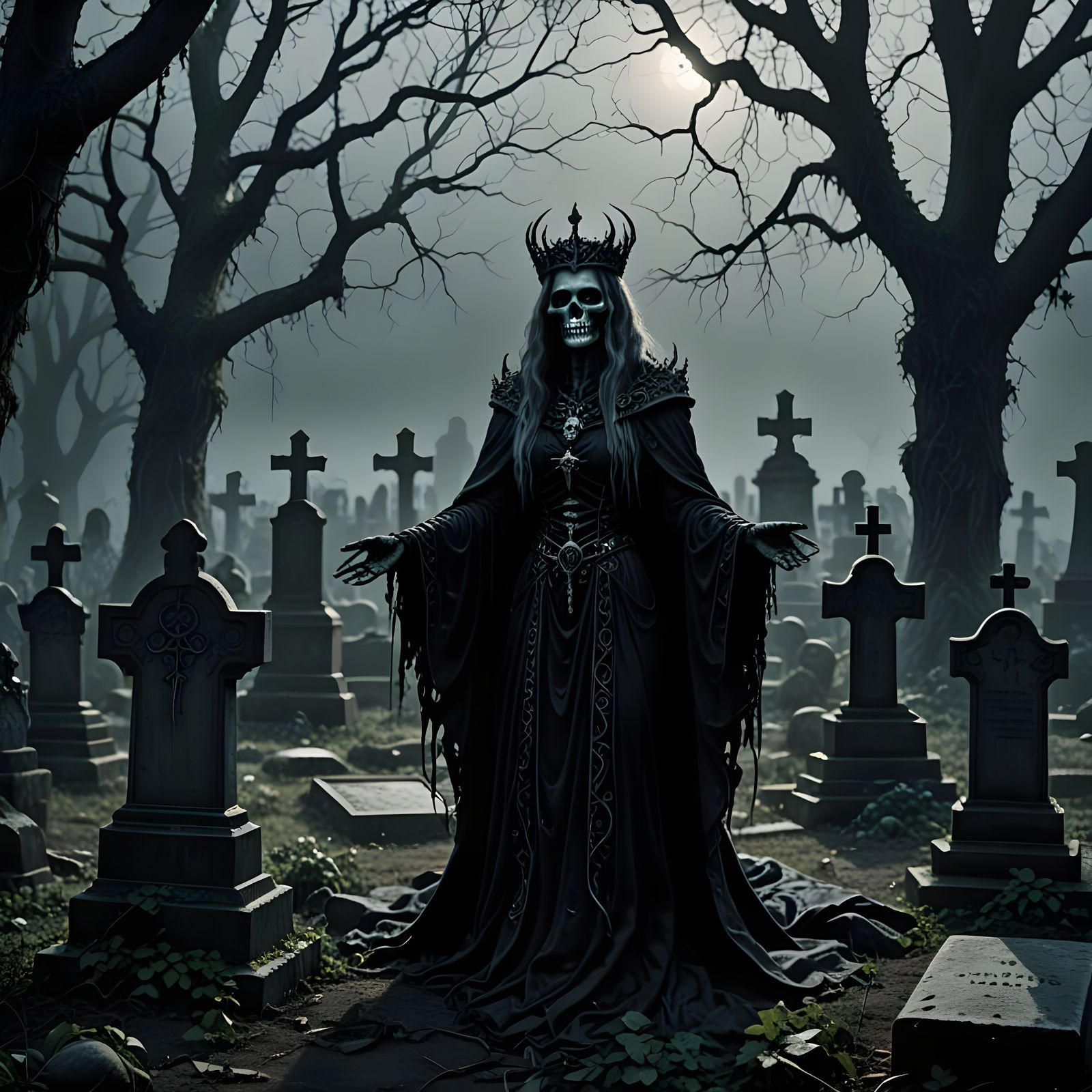 Lich Queen: Dark Sorceress Raising Souls from a Haunted Grav...