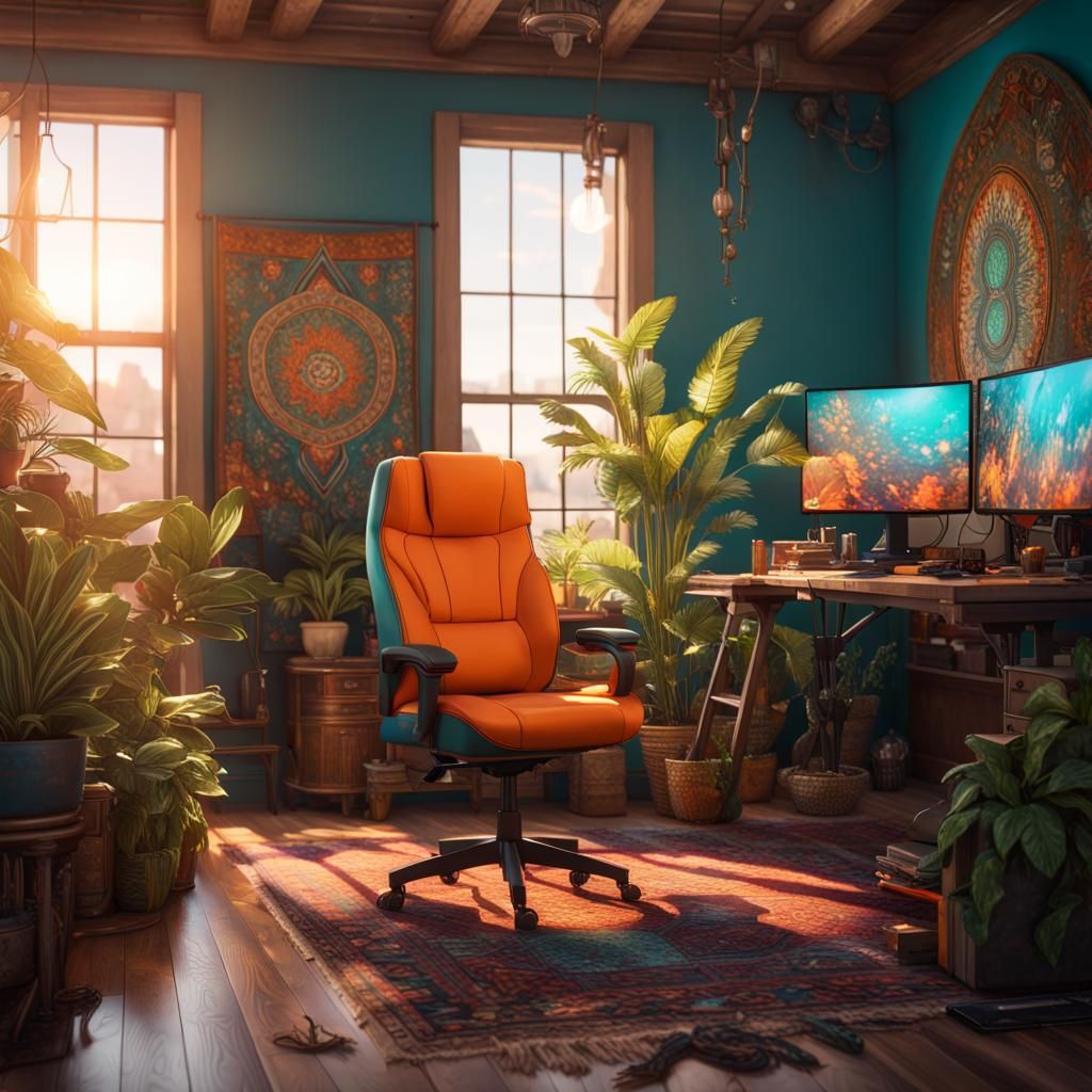 Bohemian Gaming Office in Dynamic Lighting