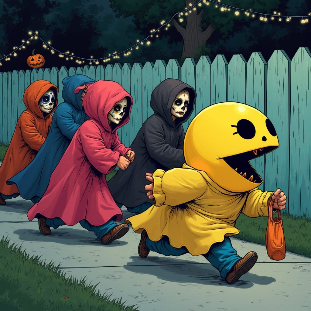 Vengeful Spirits Chase Pacman on Halloween Night