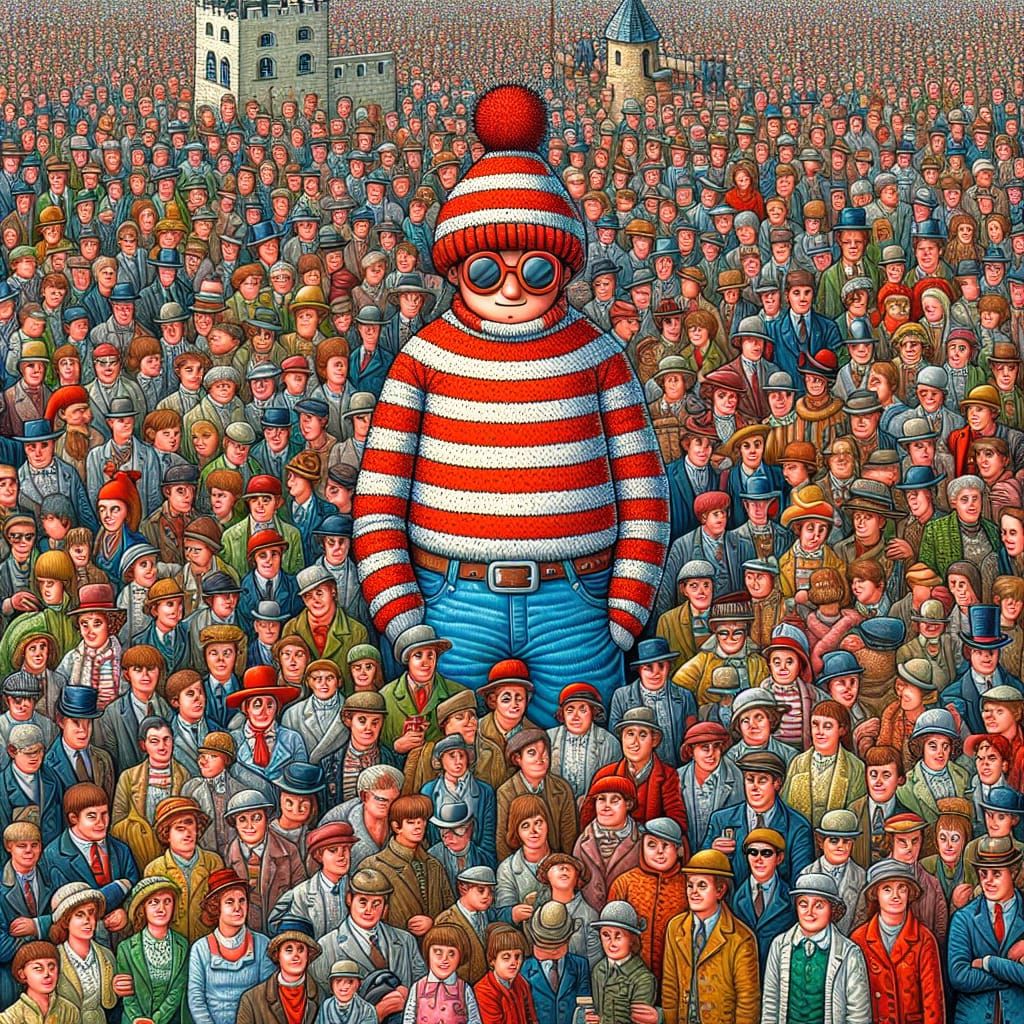 Hidden Figure in a Bustling Castle Scene