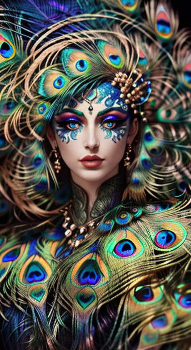 Iridescent Peacock Feathers Shine with Vibrant Eye Patterns