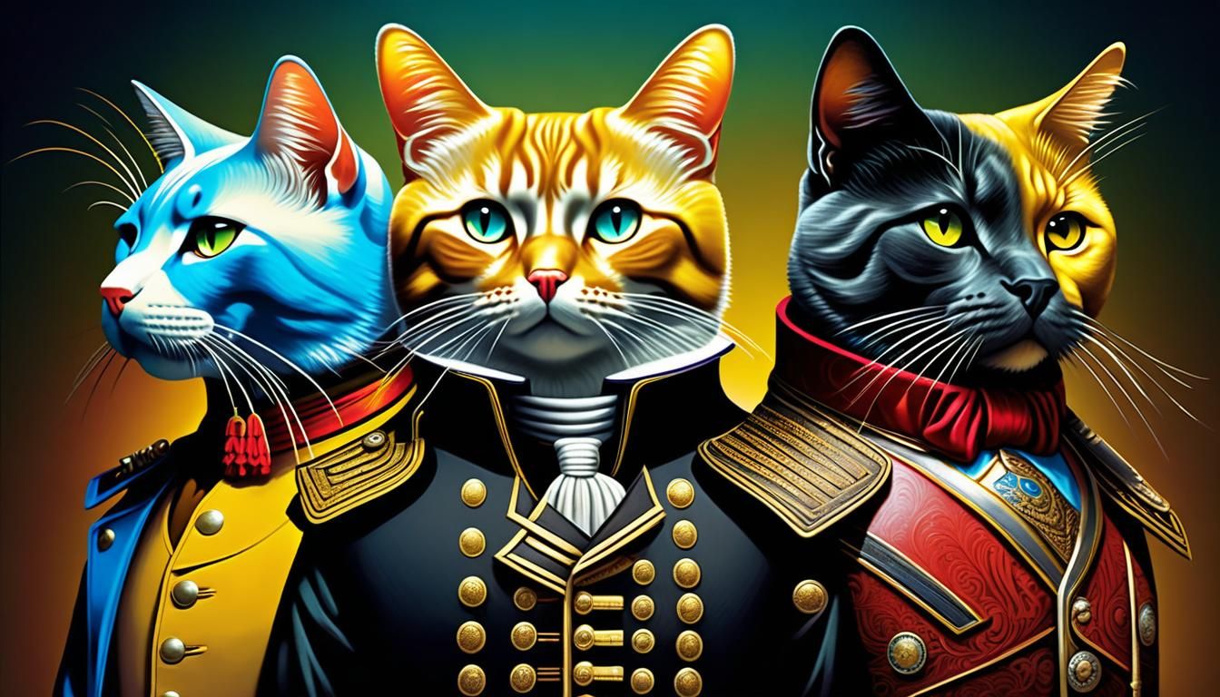 Western Gunfight: Cat and Dog in Vibrant Costume