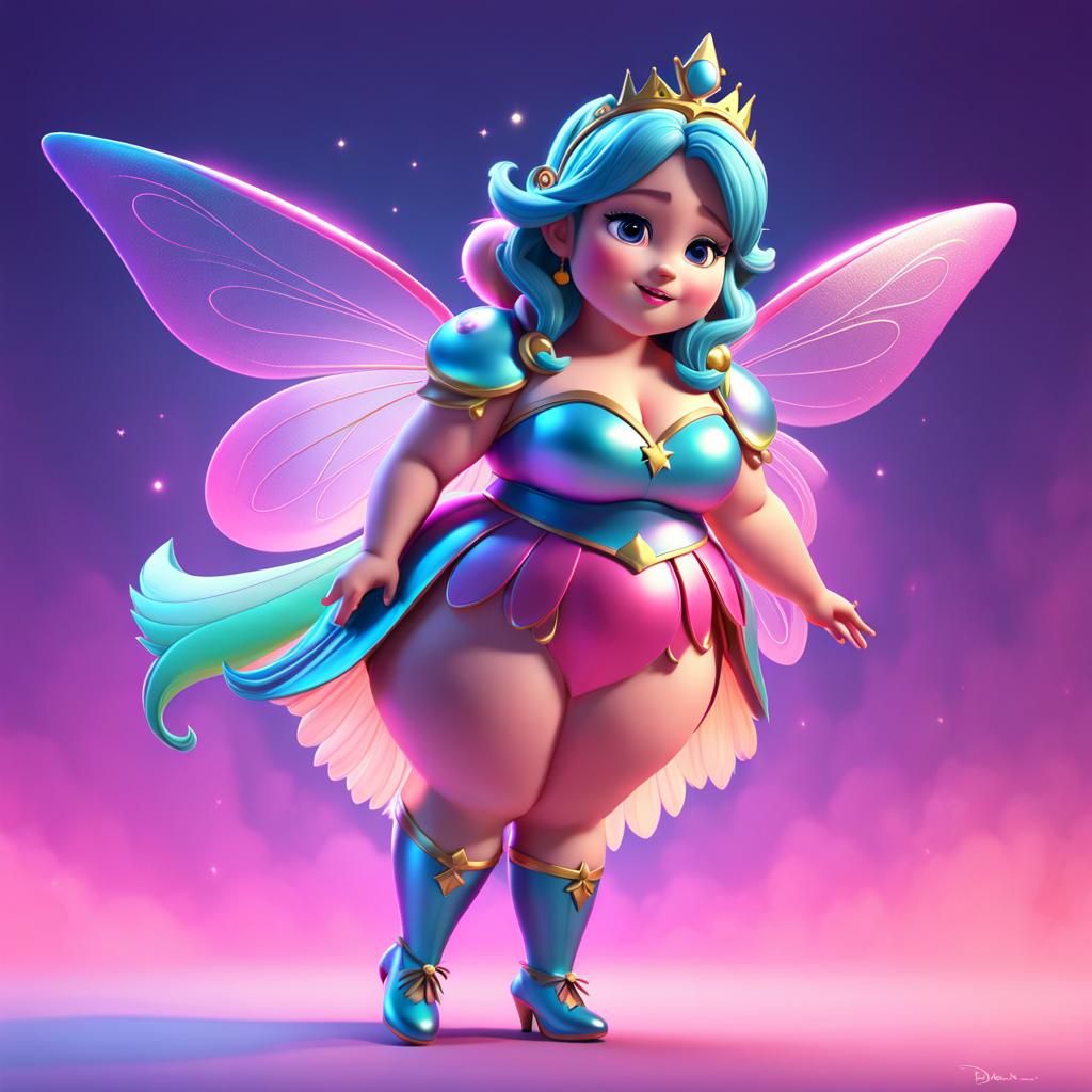 Chubby Fairy Princess in 3D Digital Art