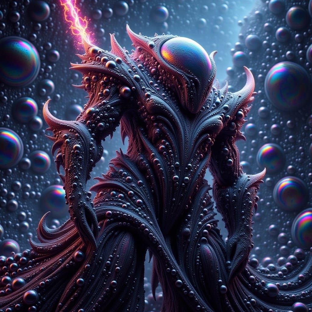 Cybernetic Knight in Dystopian Cyberpunk Cityscape