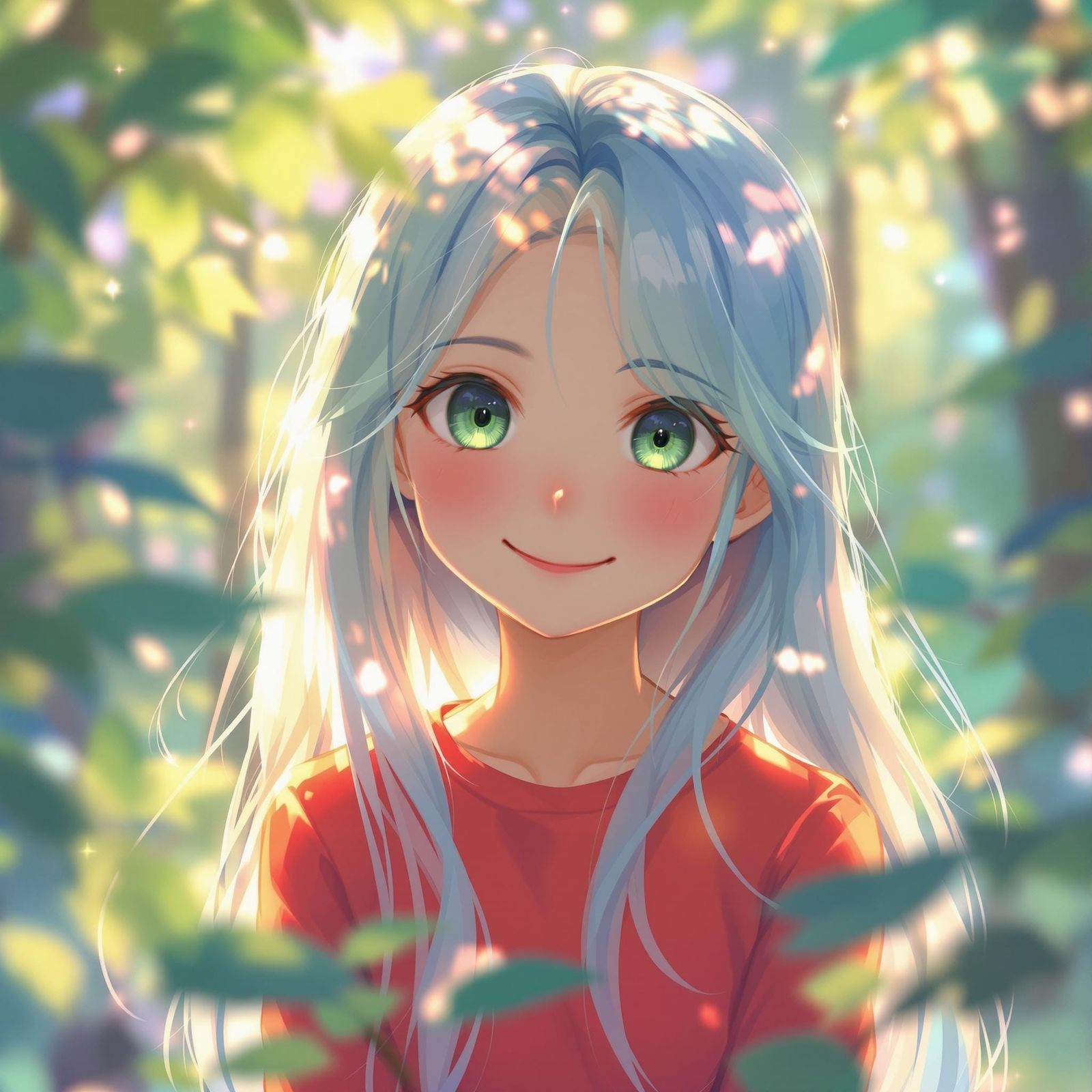 Whimsical Forest Goddess in Vibrant Hues