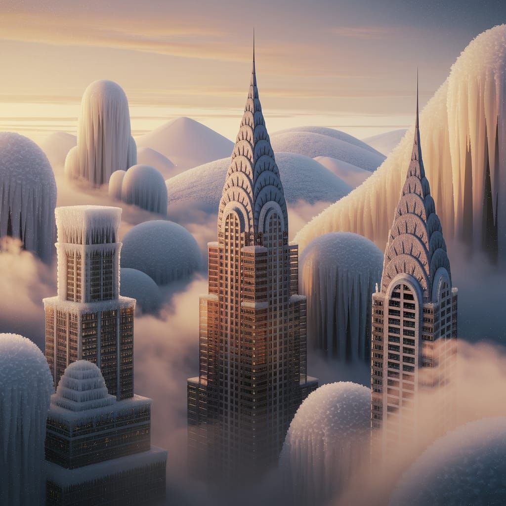 Glacial Epoch Engulfs New York City in Ethereal Ice