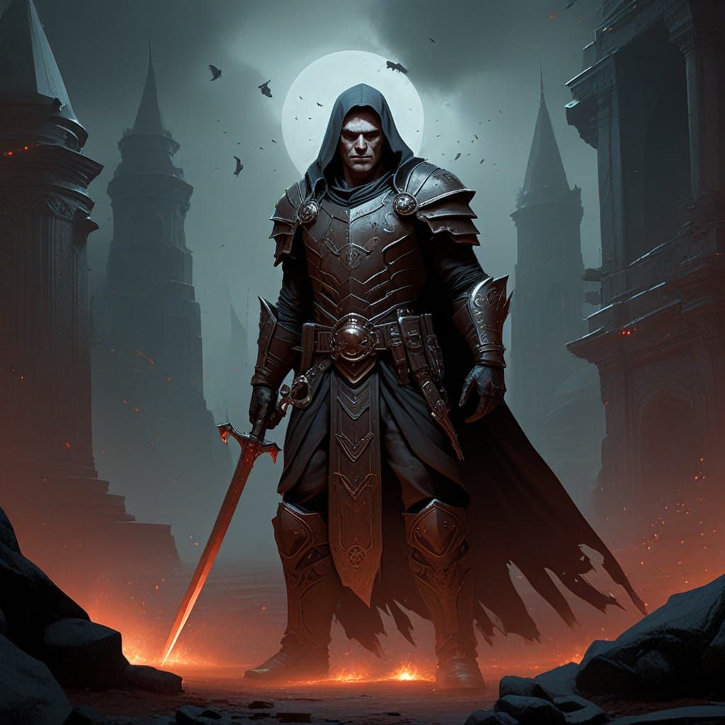 Dark Fantasy Landscape in a Grim, Gothic Style