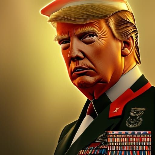 Donald Trump in Military Uniform: Digital Art