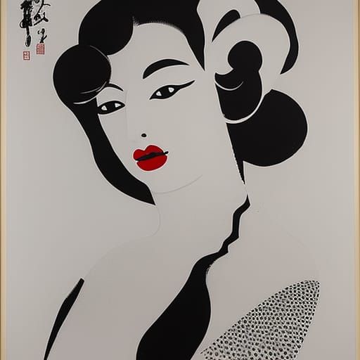 Minimalist Line Drawing of a Naughty Woman