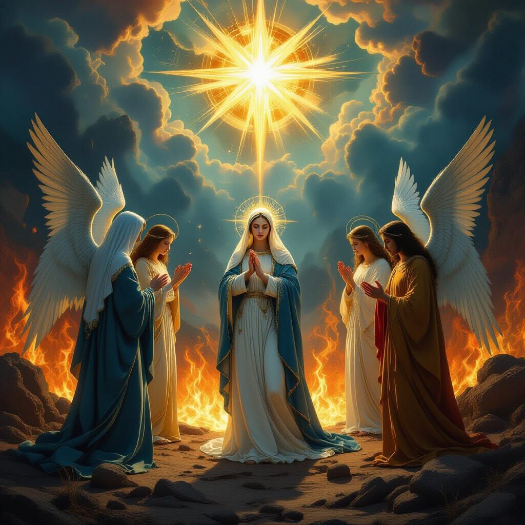 Soul's Prayer Amidst Angels and Divine Light